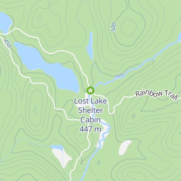 Map of Lost Lake Shelter Cabin