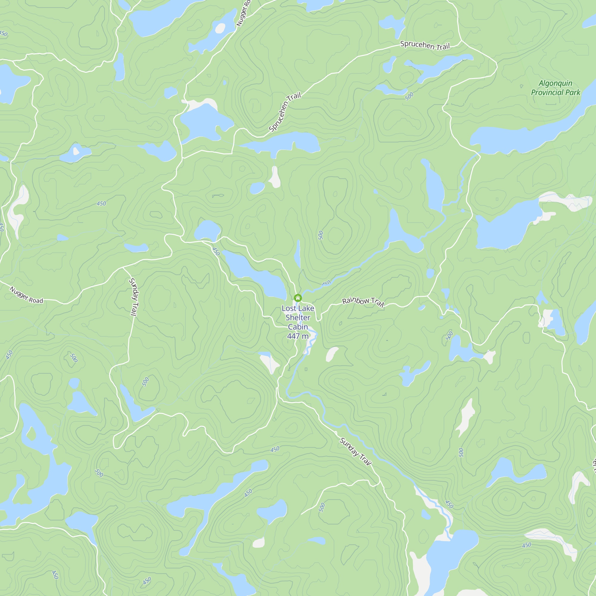 Lost Lake Shelter Cabin map