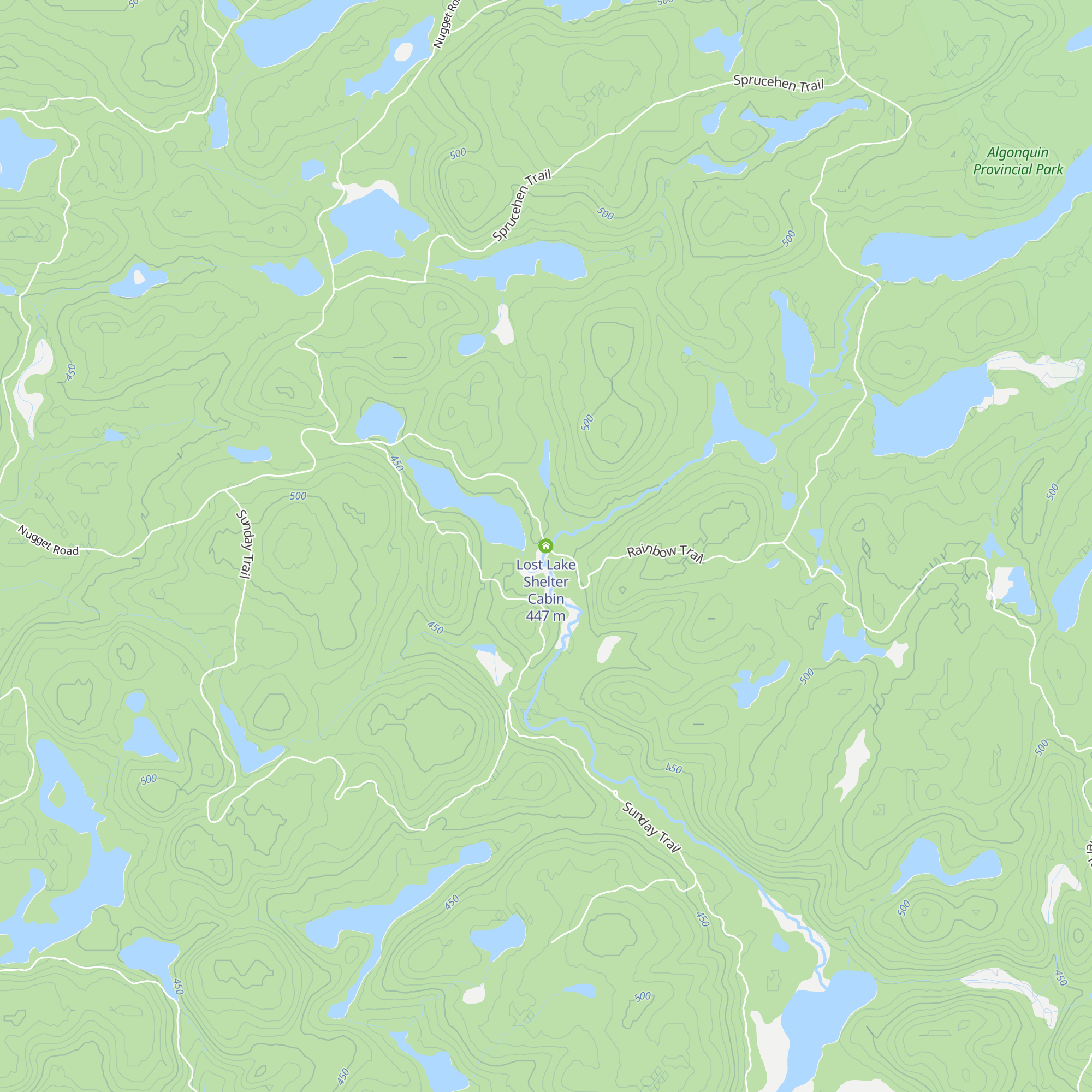 Lost Lake Shelter Cabin map