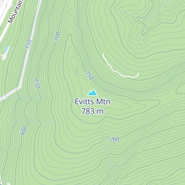 Map of Evitts Mtn