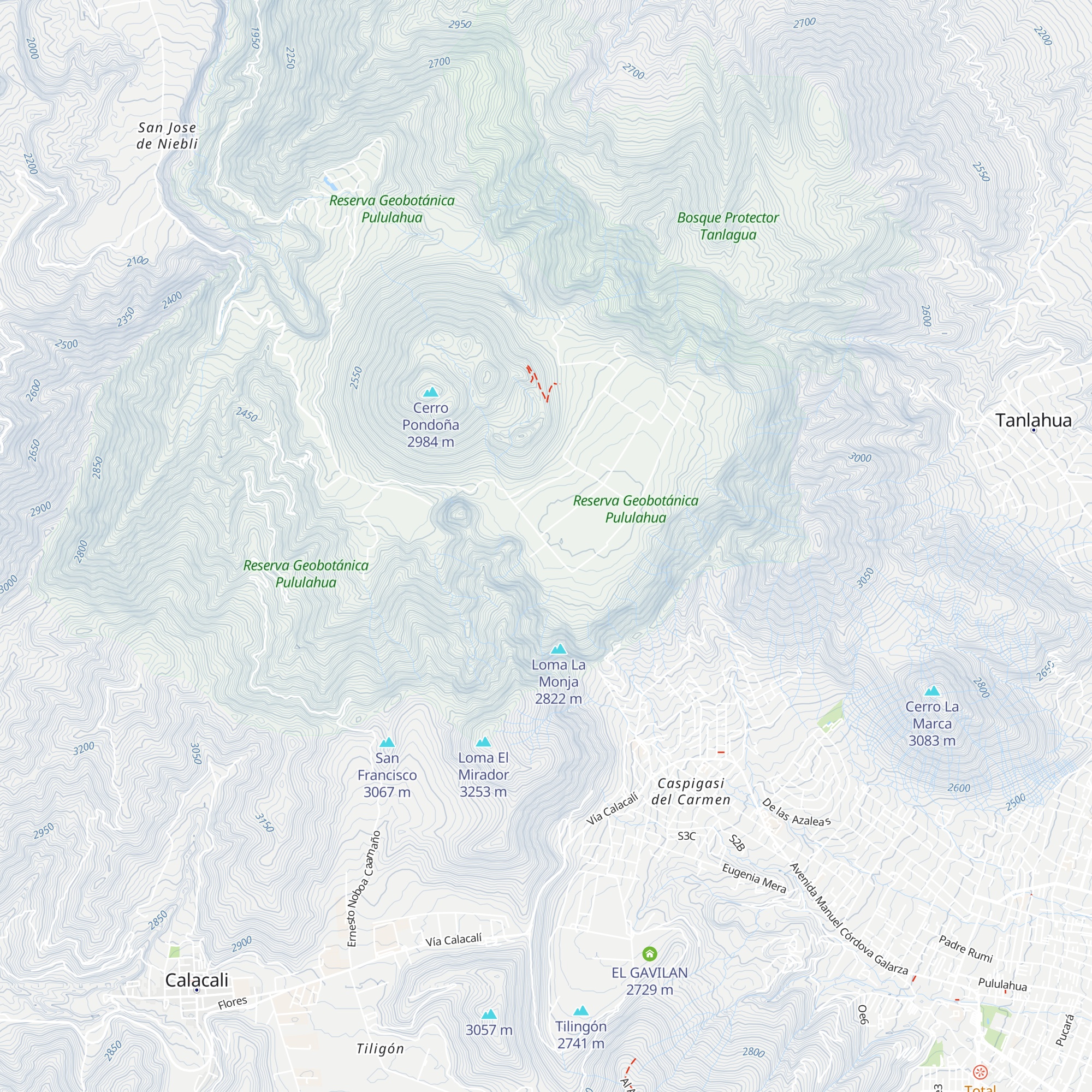 Hacienda Pululahua map