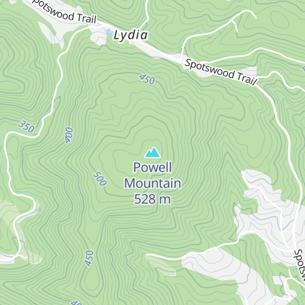 Map of Powell Mountain