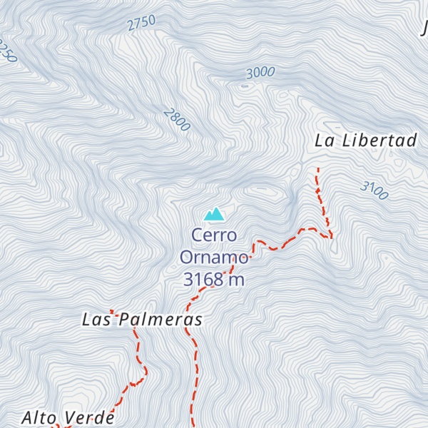 Map of Cerro Ornamo