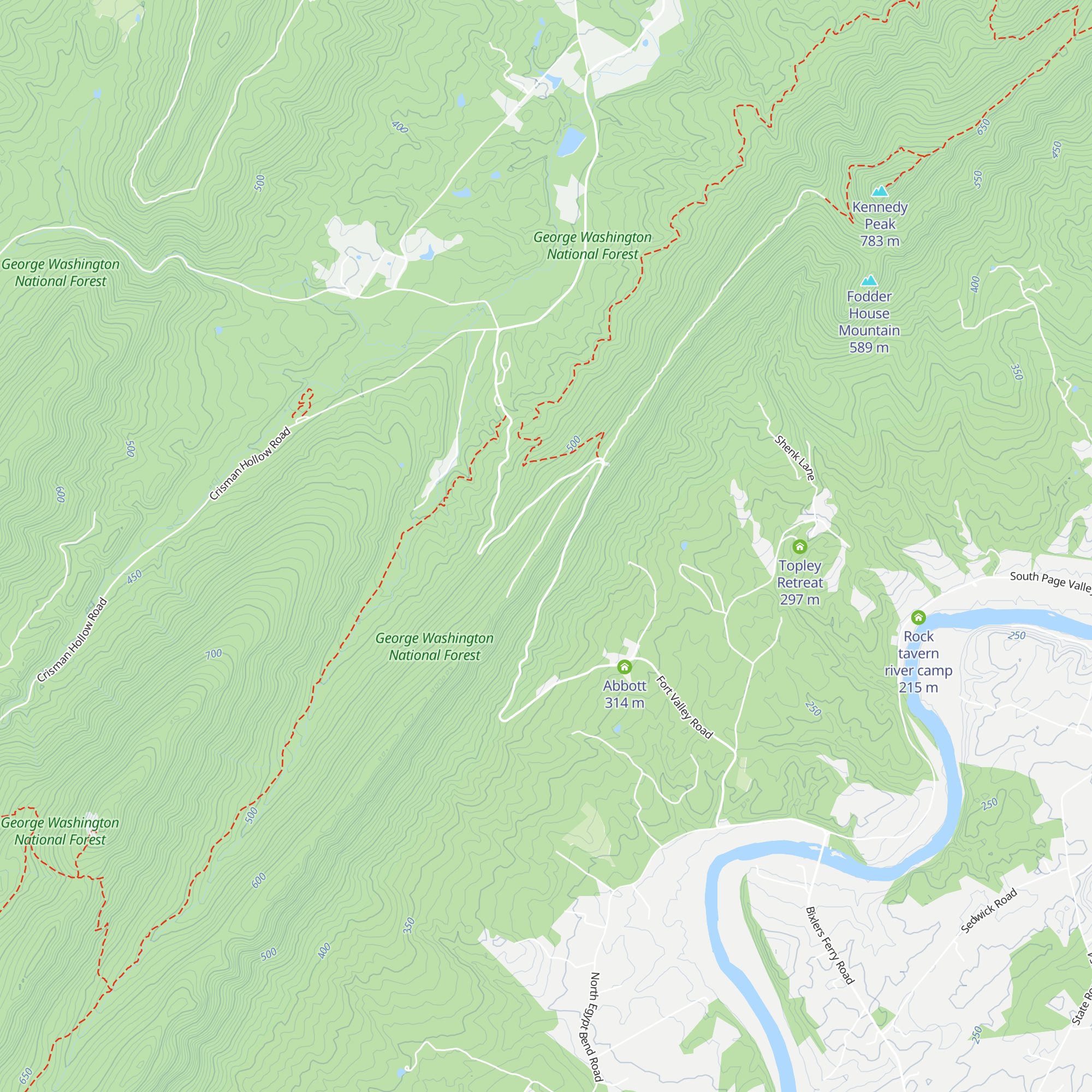 Mountain Top Getaway map