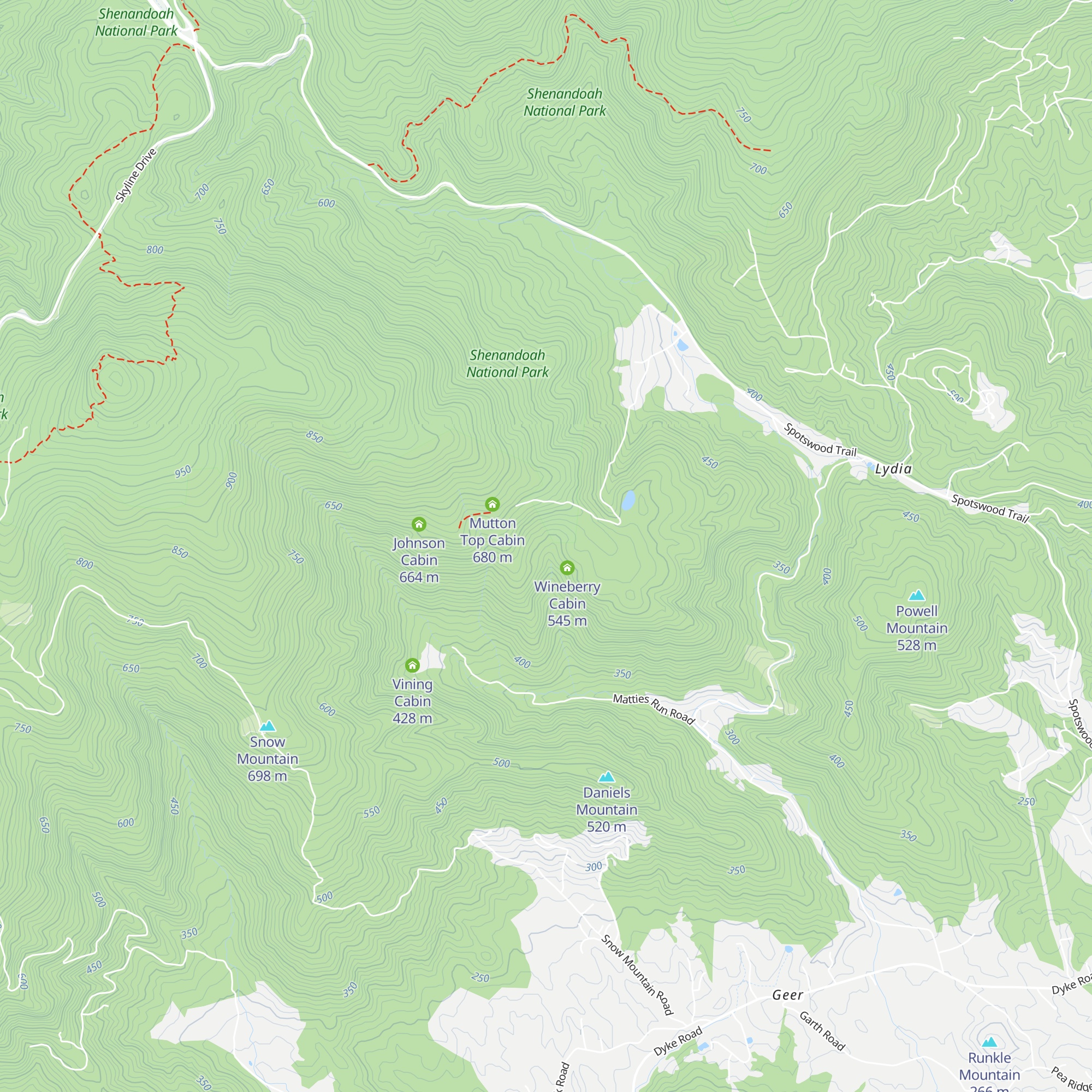 Butternut Cabin map