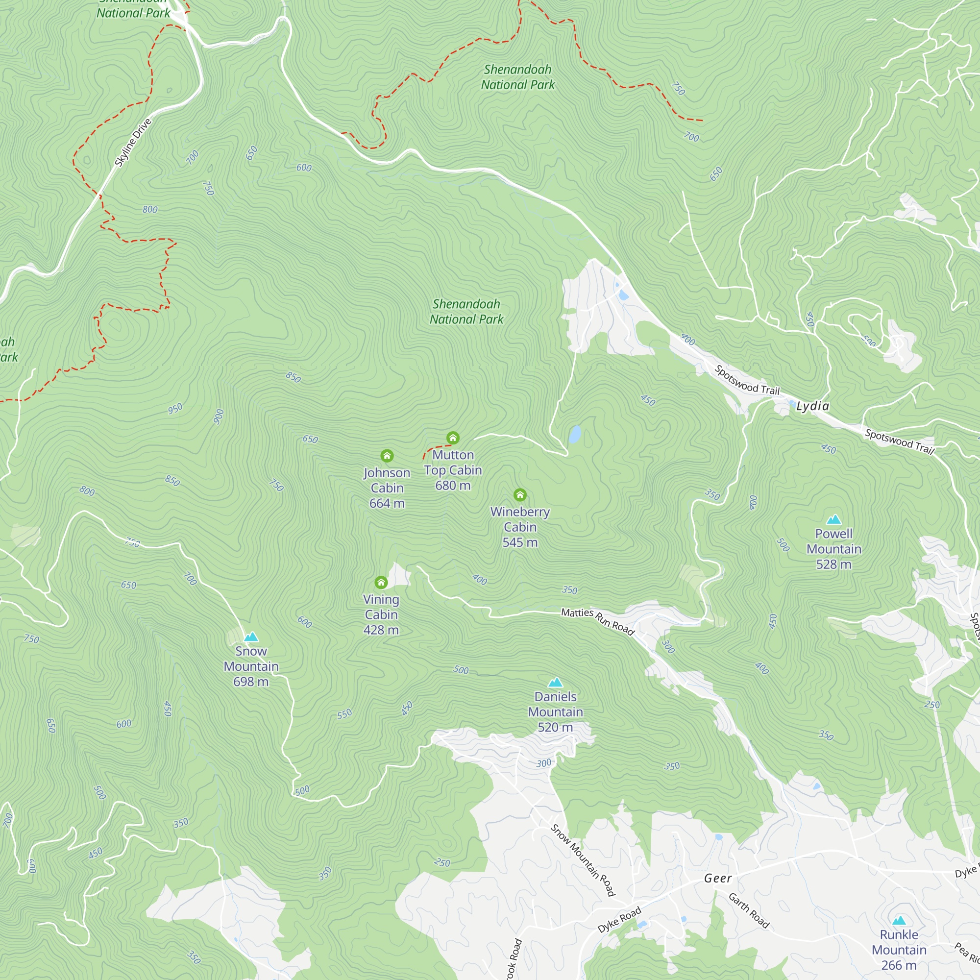Conley Cabin map
