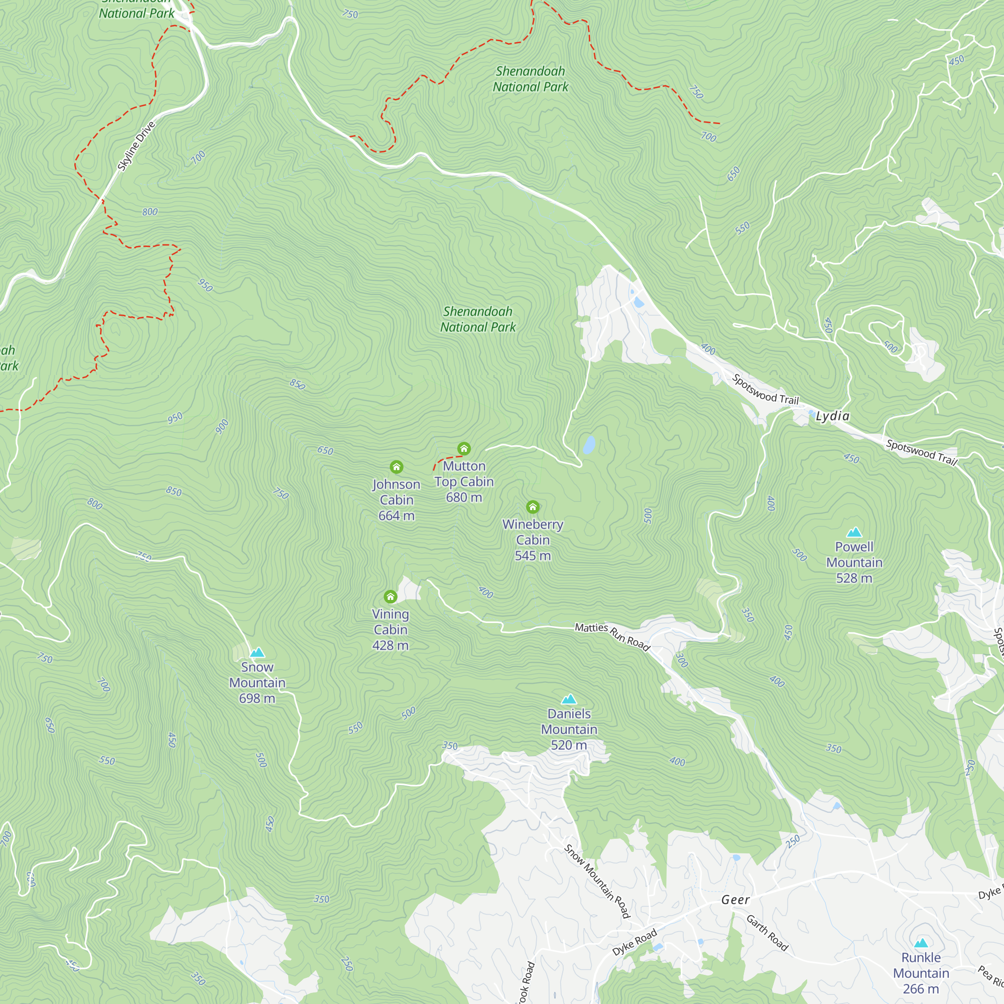 Conley Cabin map
