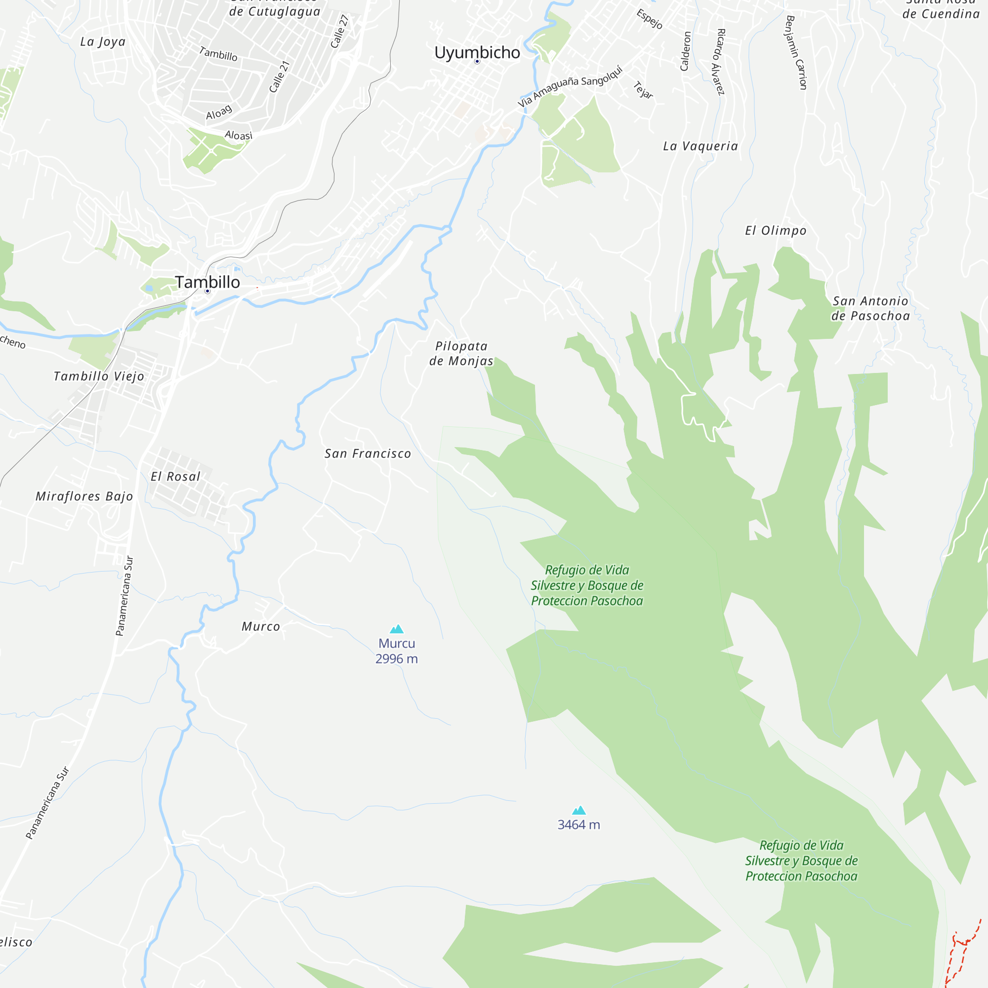 Pasochoa Ecological Reserve - Entrance & Checkpoint map