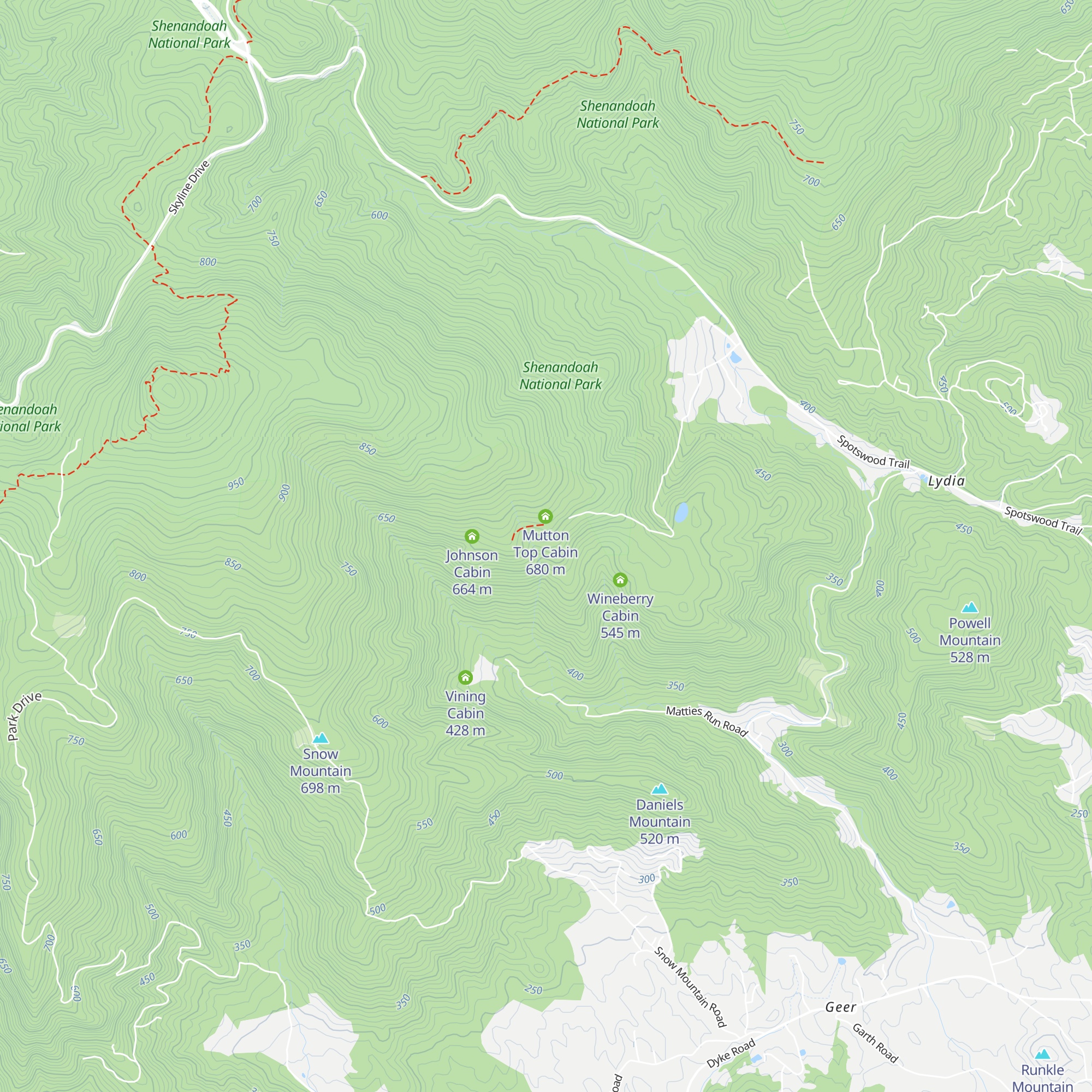 Morris Cabin map
