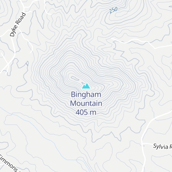 Map of Bingham Mountain