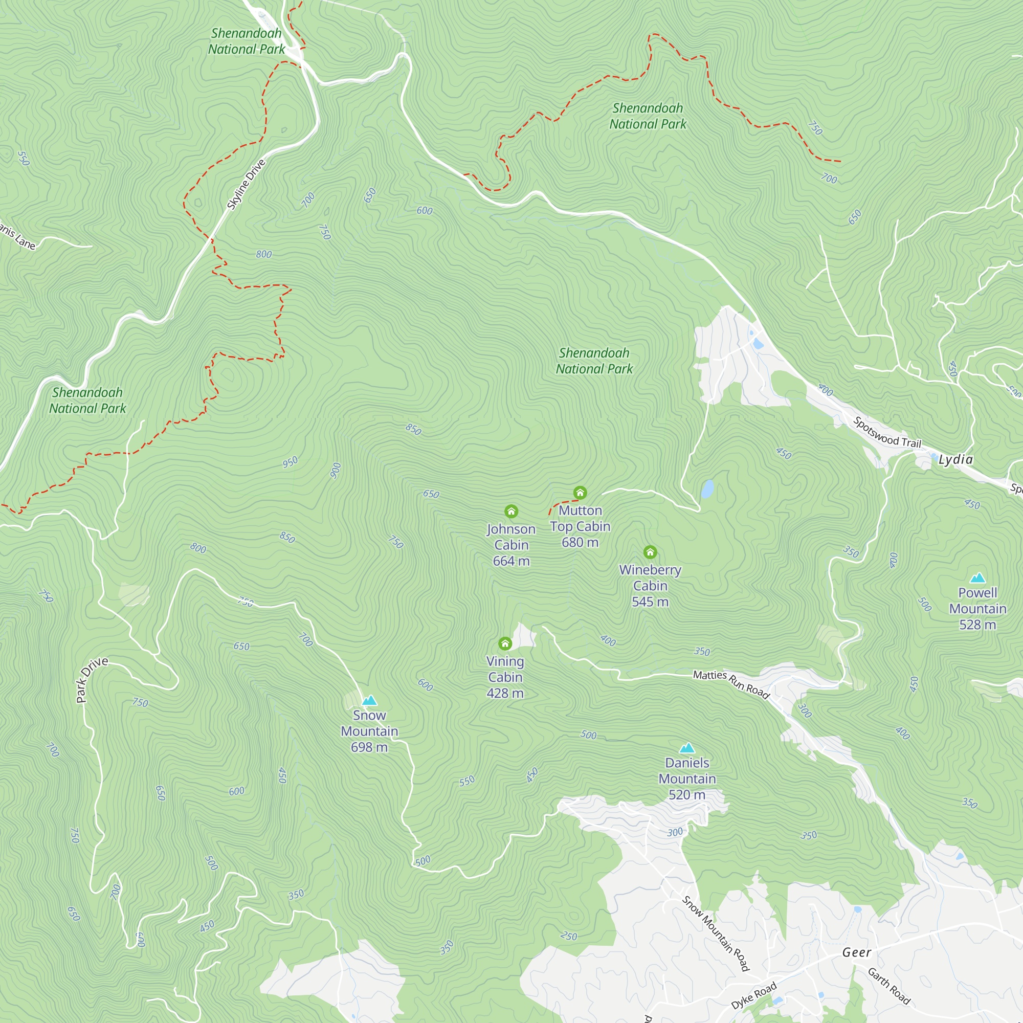 Johnson Cabin map