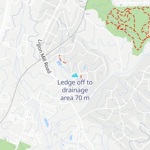Map of Ledge off to drainage area