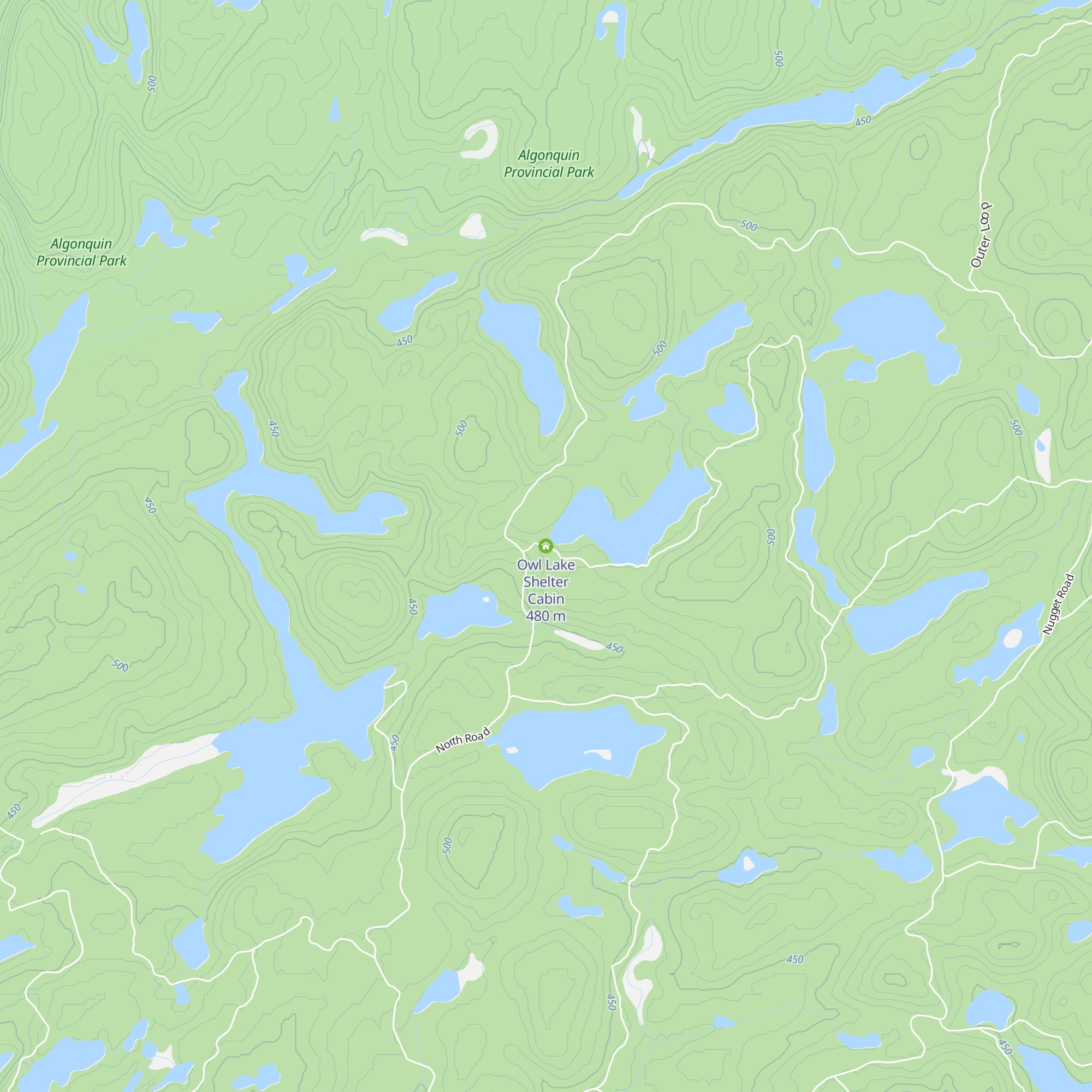 Owl Lake Shelter Cabin map