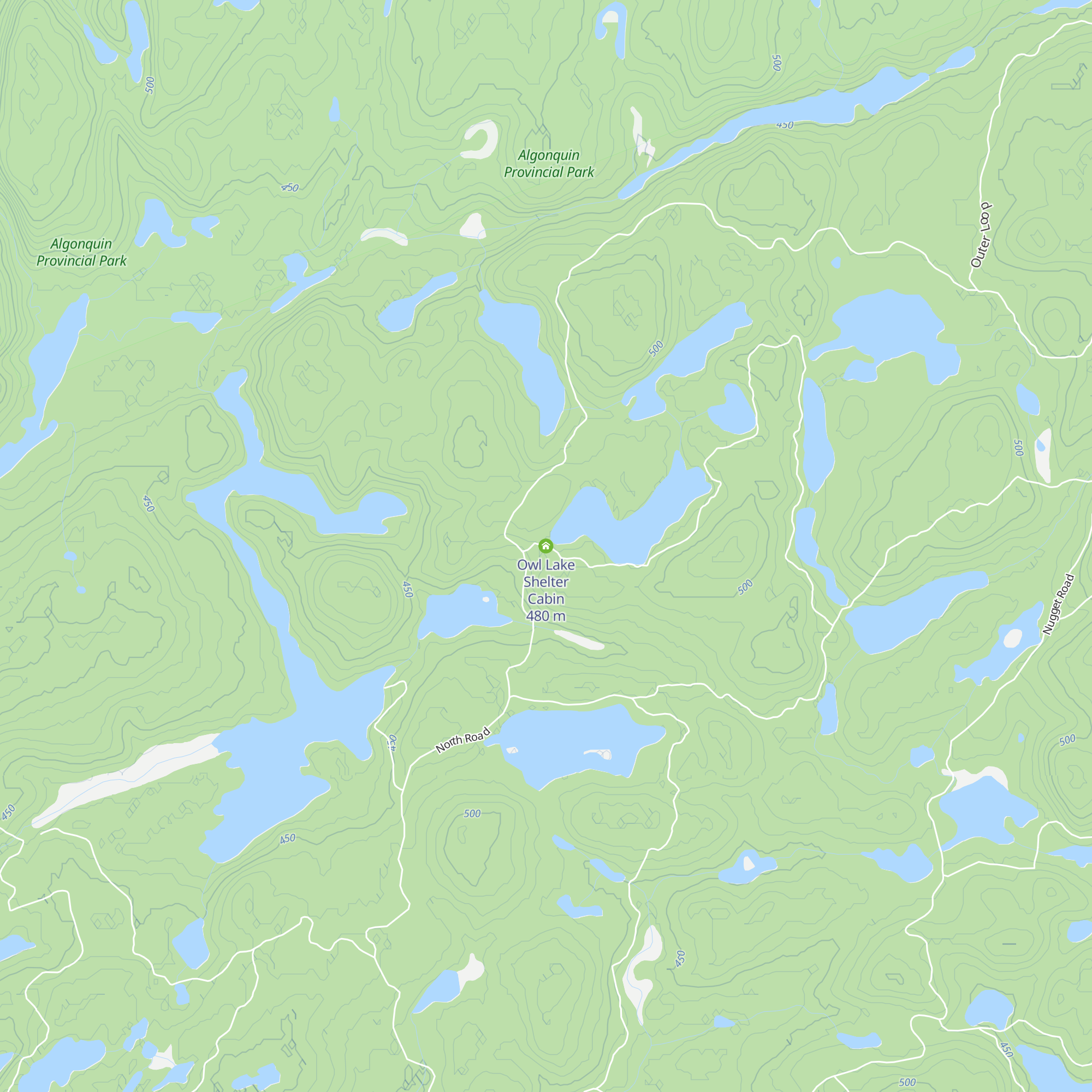 Owl Lake Shelter Cabin map