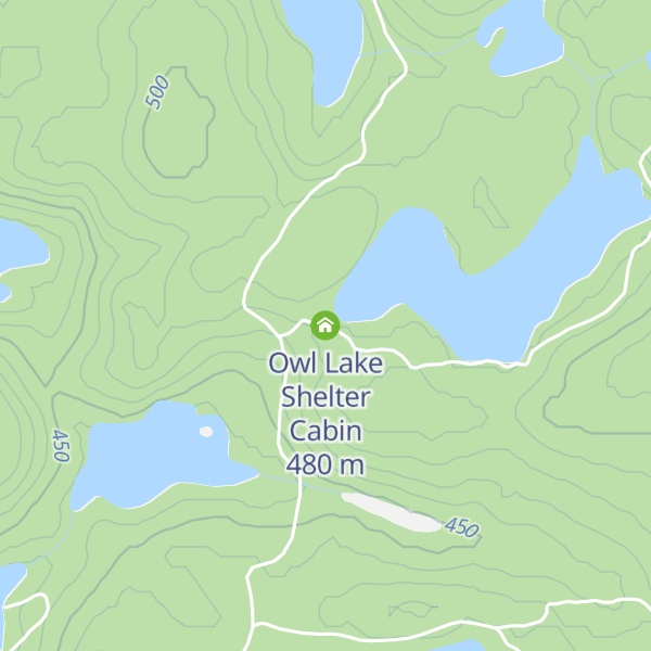 Map of Owl Lake Shelter Cabin