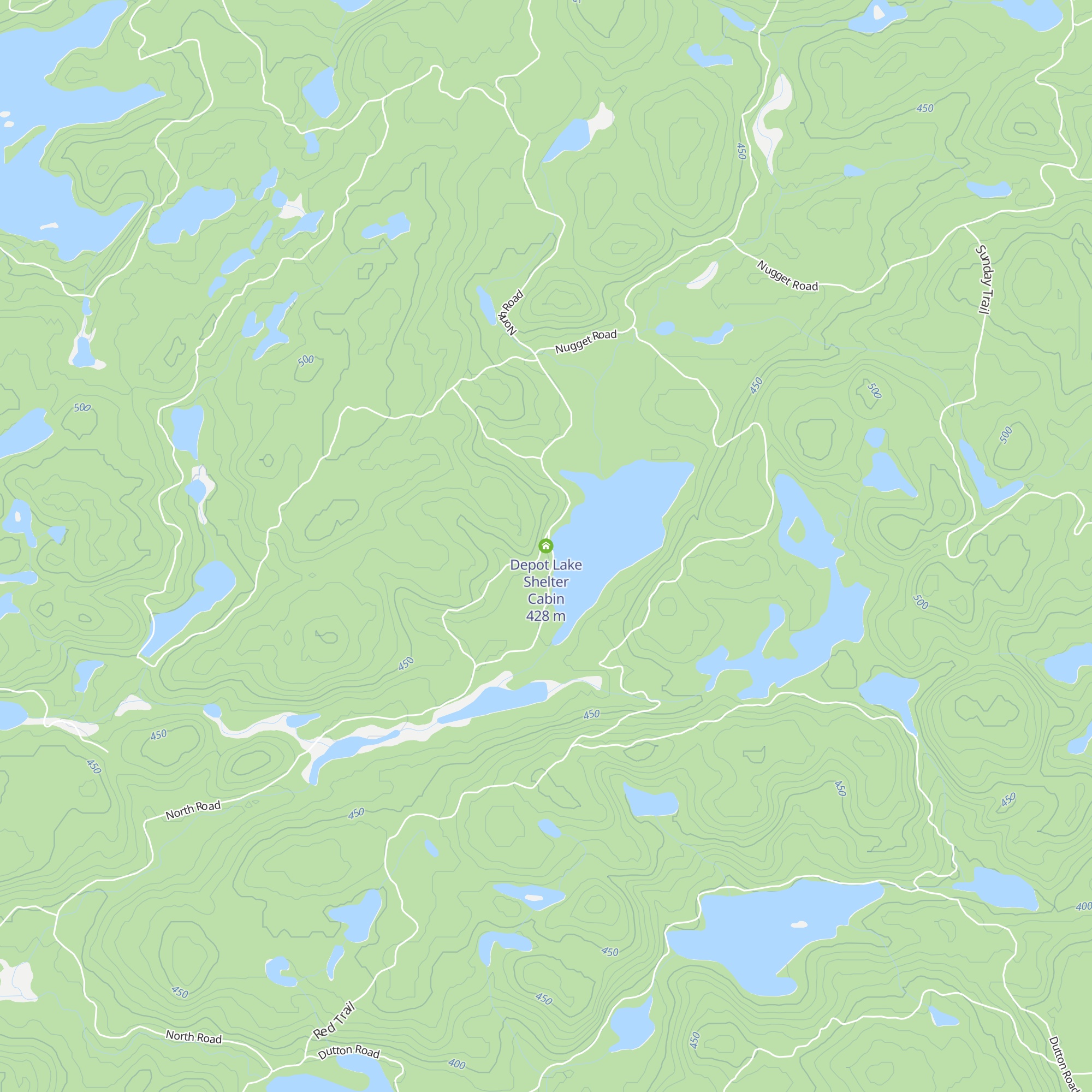 Depot Lake Shelter Cabin map