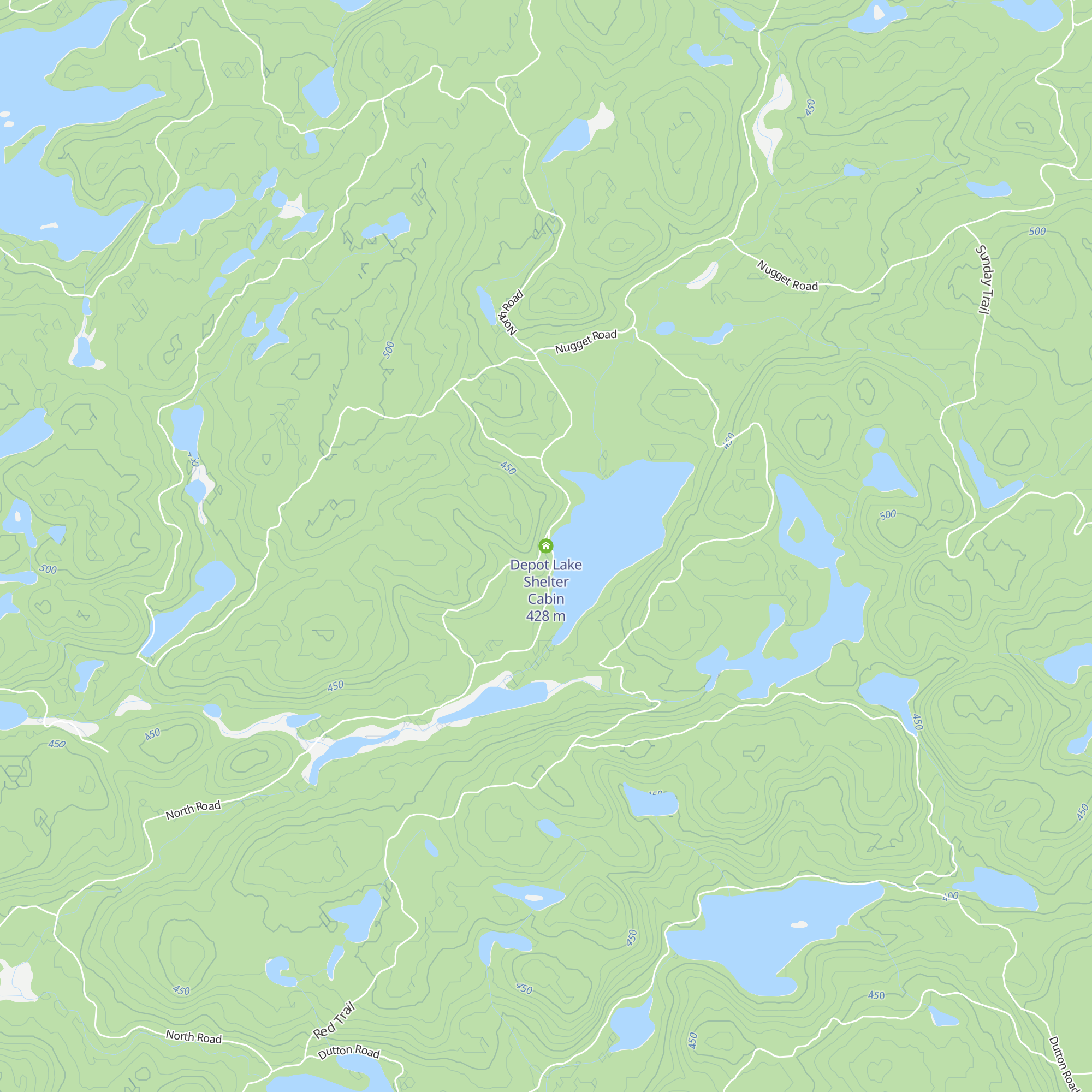Depot Lake Shelter Cabin map