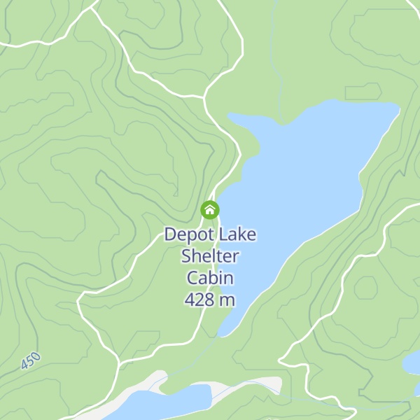 Map of Depot Lake Shelter Cabin