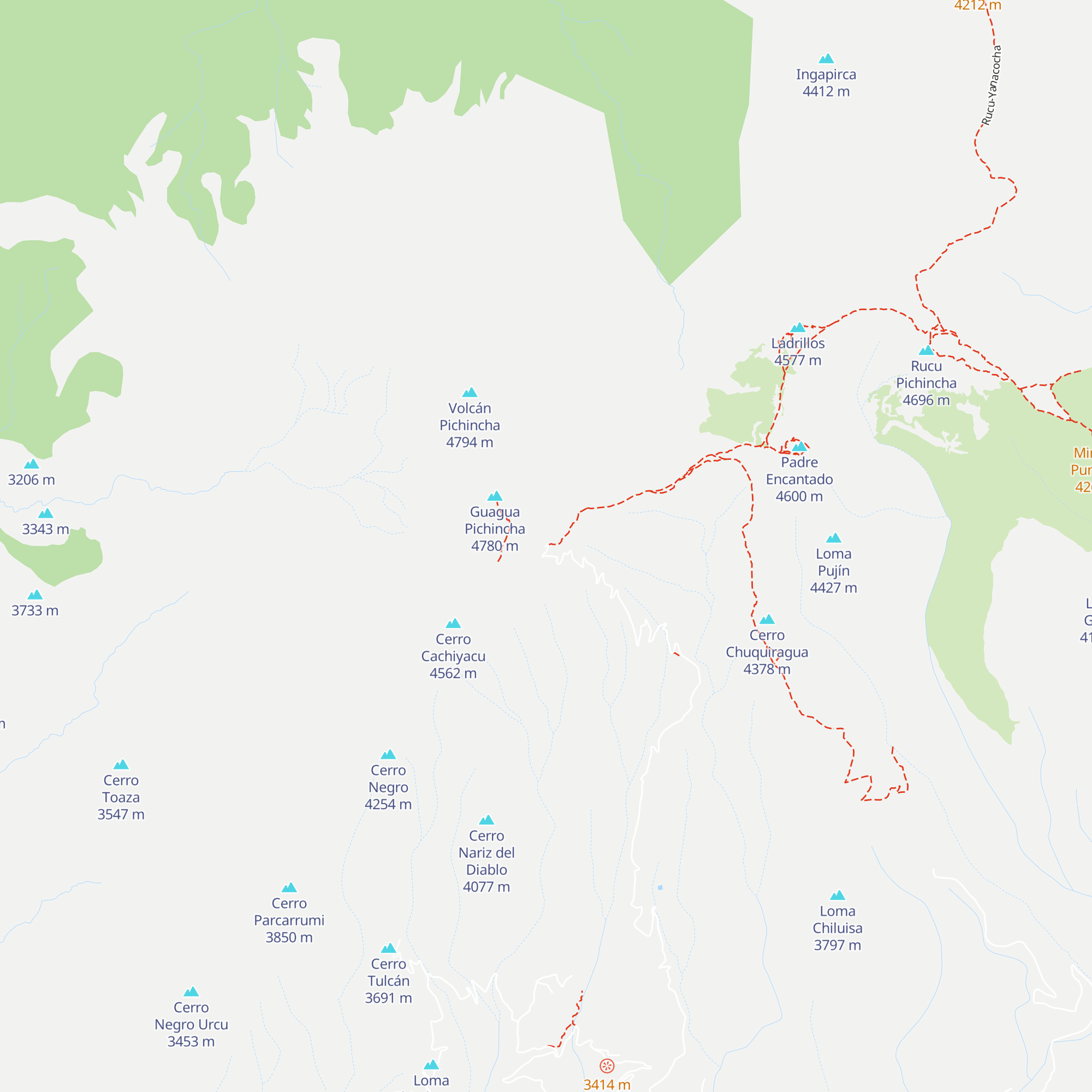 Guagua Pichincha Refuge map