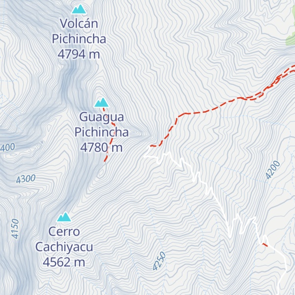 Map of Guagua Pichincha Refuge