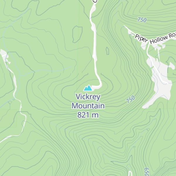 Map of Vickrey Mountain