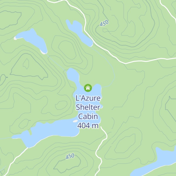 Map of L'Azure Shelter Cabin
