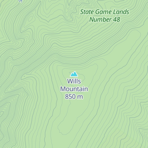 Map of Wills Mountain
