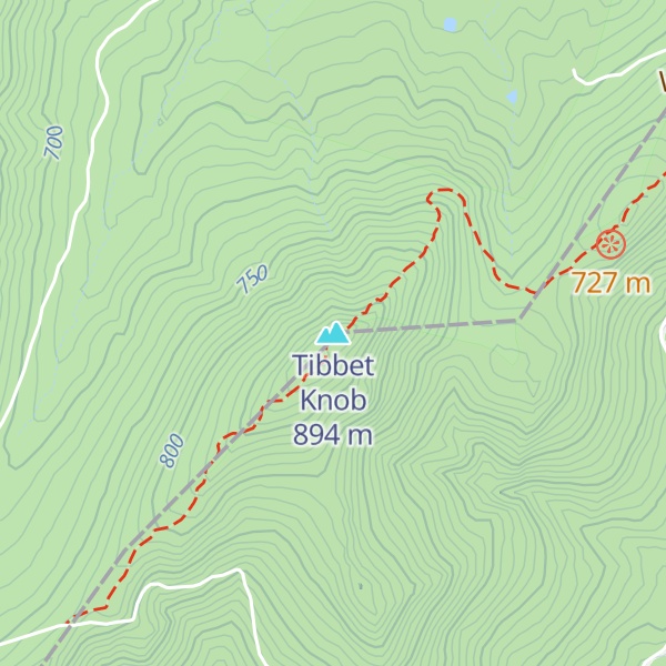Map of Tibbet Knob