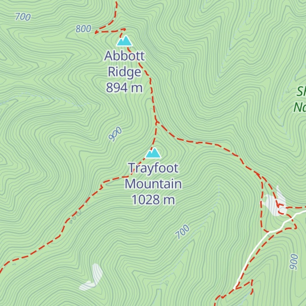 Map of Trayfoot Mountain