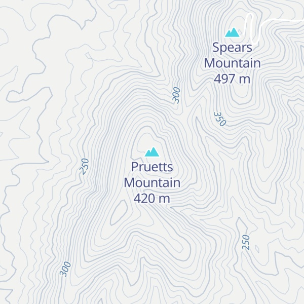 Map of Pruetts Mountain