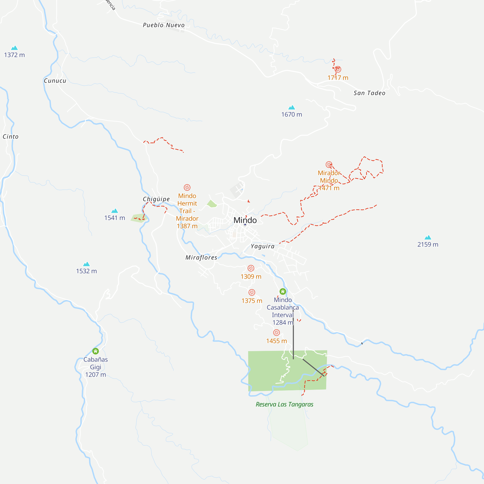 Cabañas Pino Lodge map