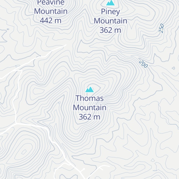 Map of Thomas Mountain