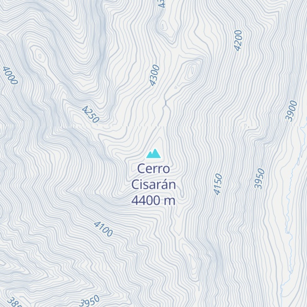 Map of Cerro Cisarán