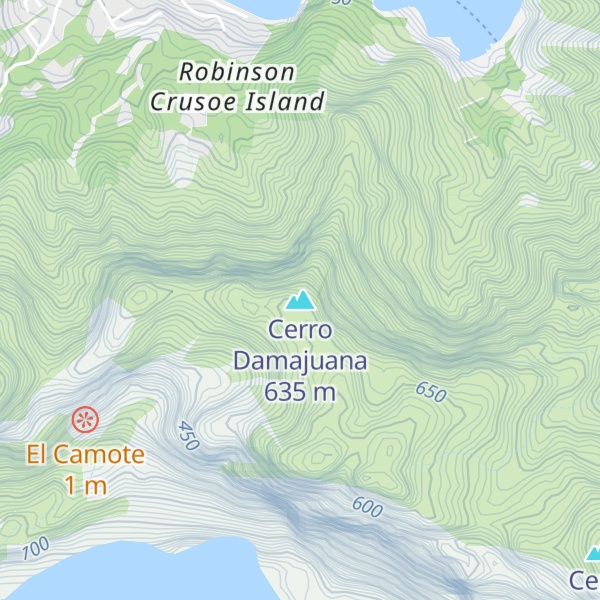 Map of Cerro Damajuana
