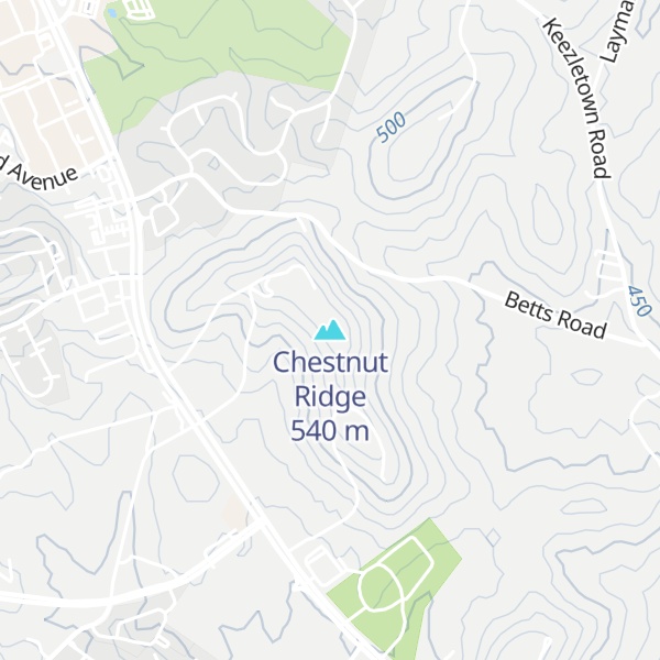 Map of Chestnut Ridge