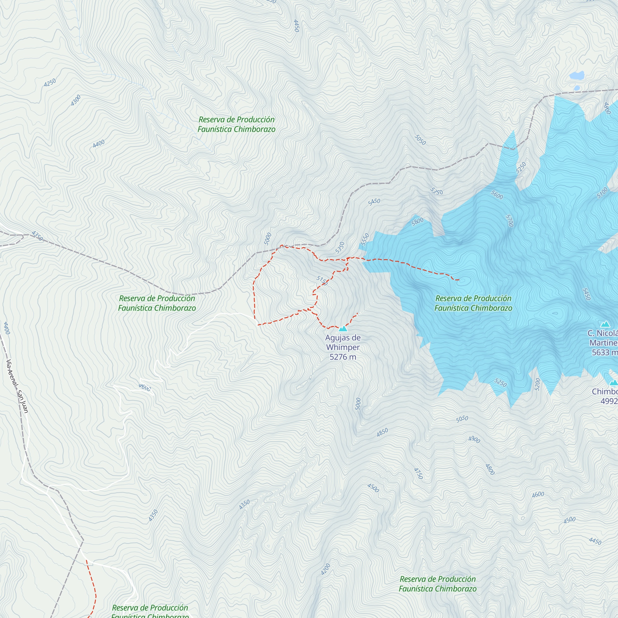 Refugio Whymper map