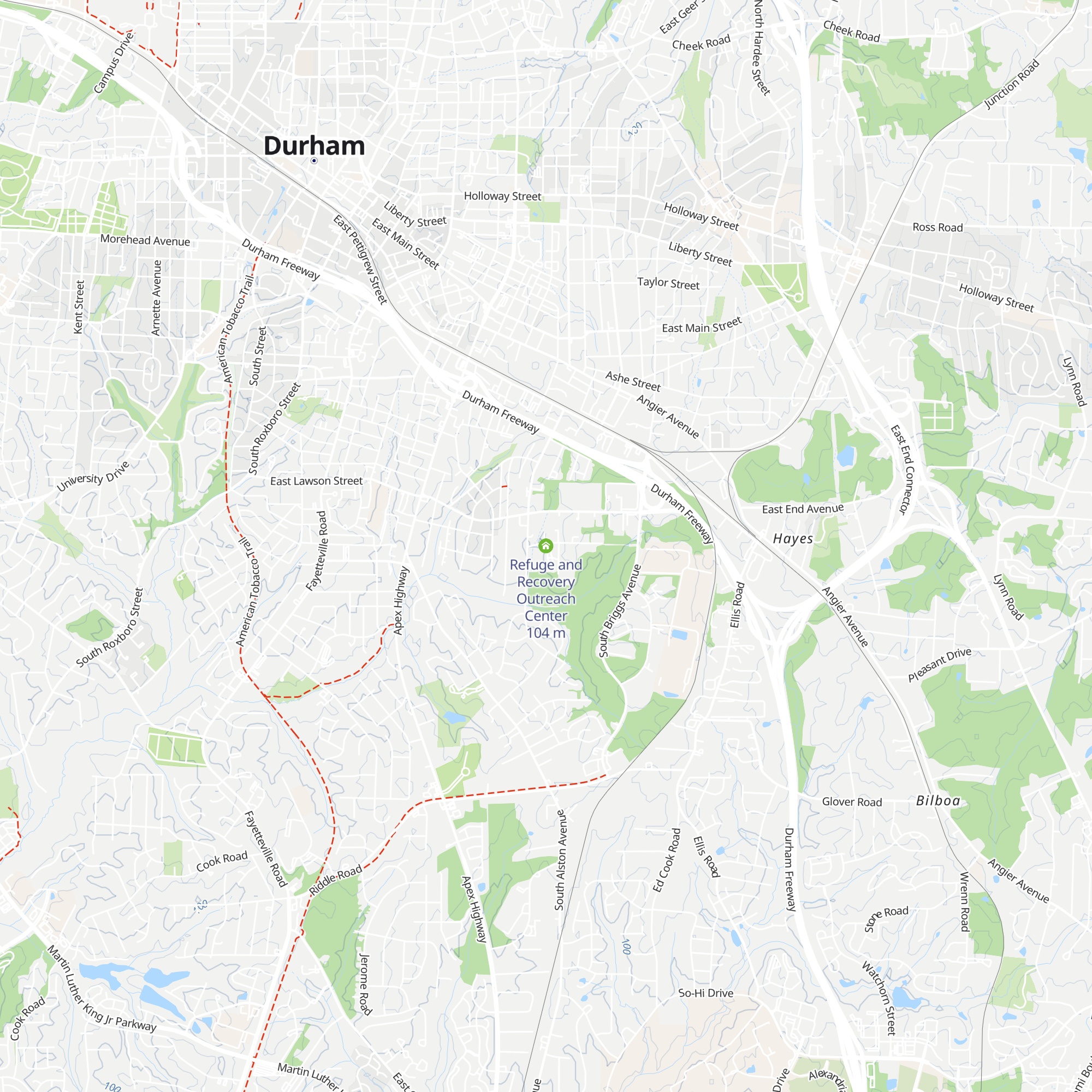 Refuge and Recovery Outreach Center map