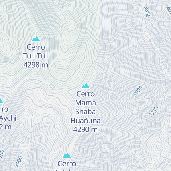 Map of Cerro Mama Shaba Huañuna