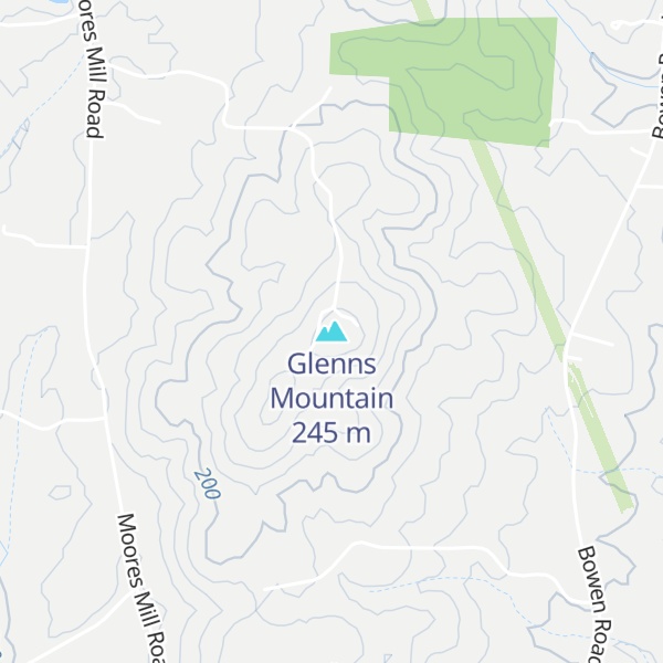 Map of Glenns Mountain