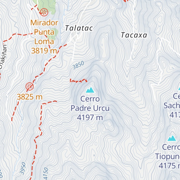 Map of Cerro Padre Urcu