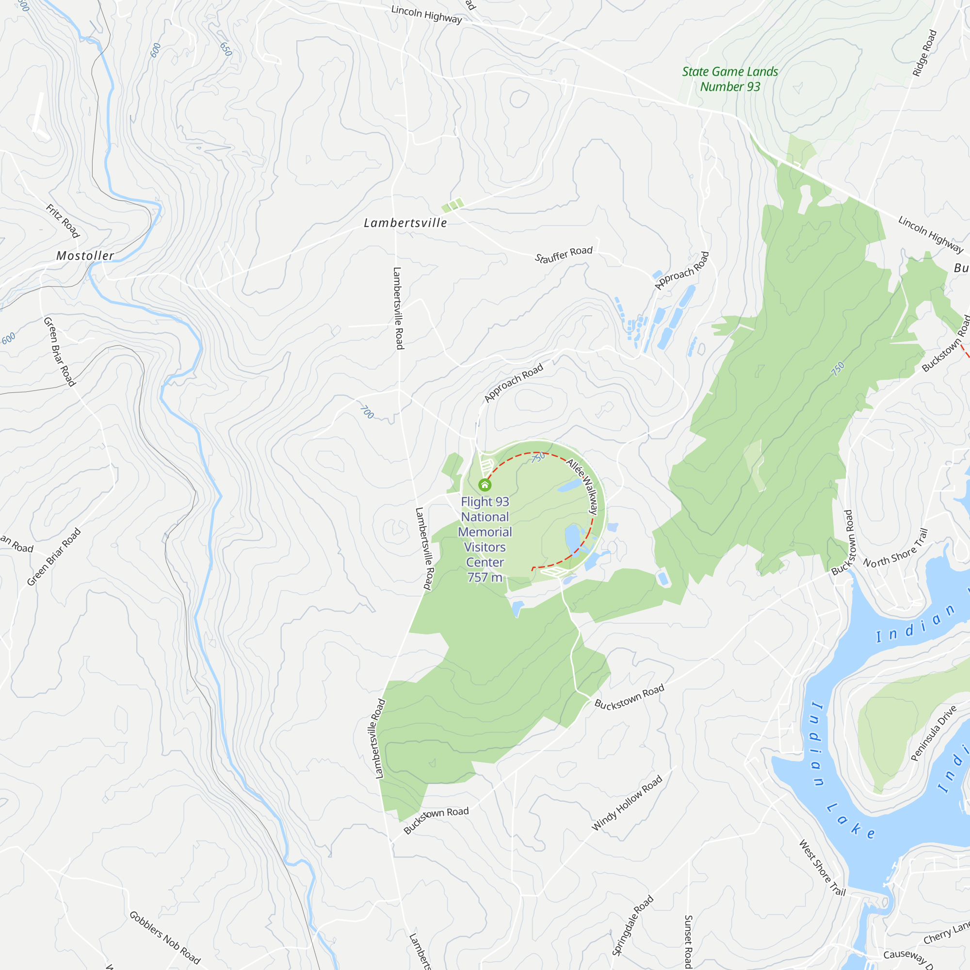 Flight 93 National Memorial Visitors Center map