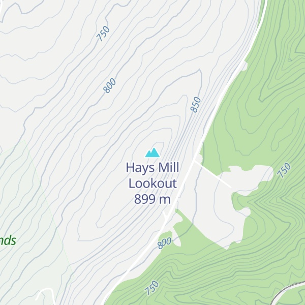 Map of Hays Mill Lookout