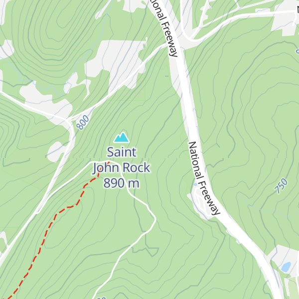 Map of St Johns rock scenic overlook