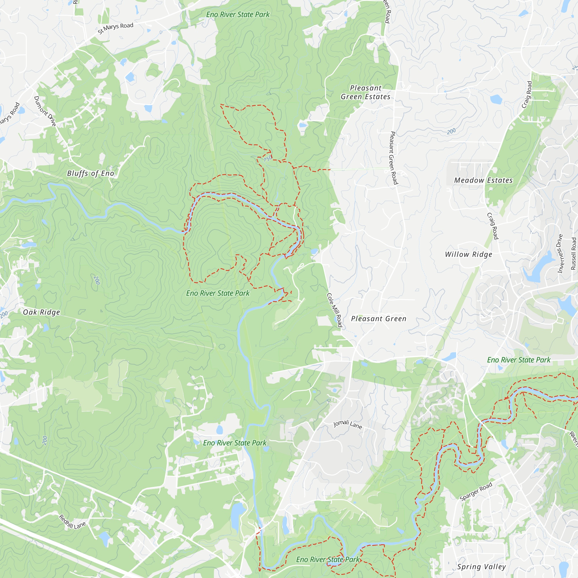 Eno River State Park Visitor Center map