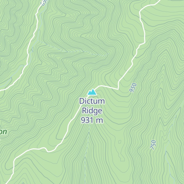 Map of Dictum Ridge