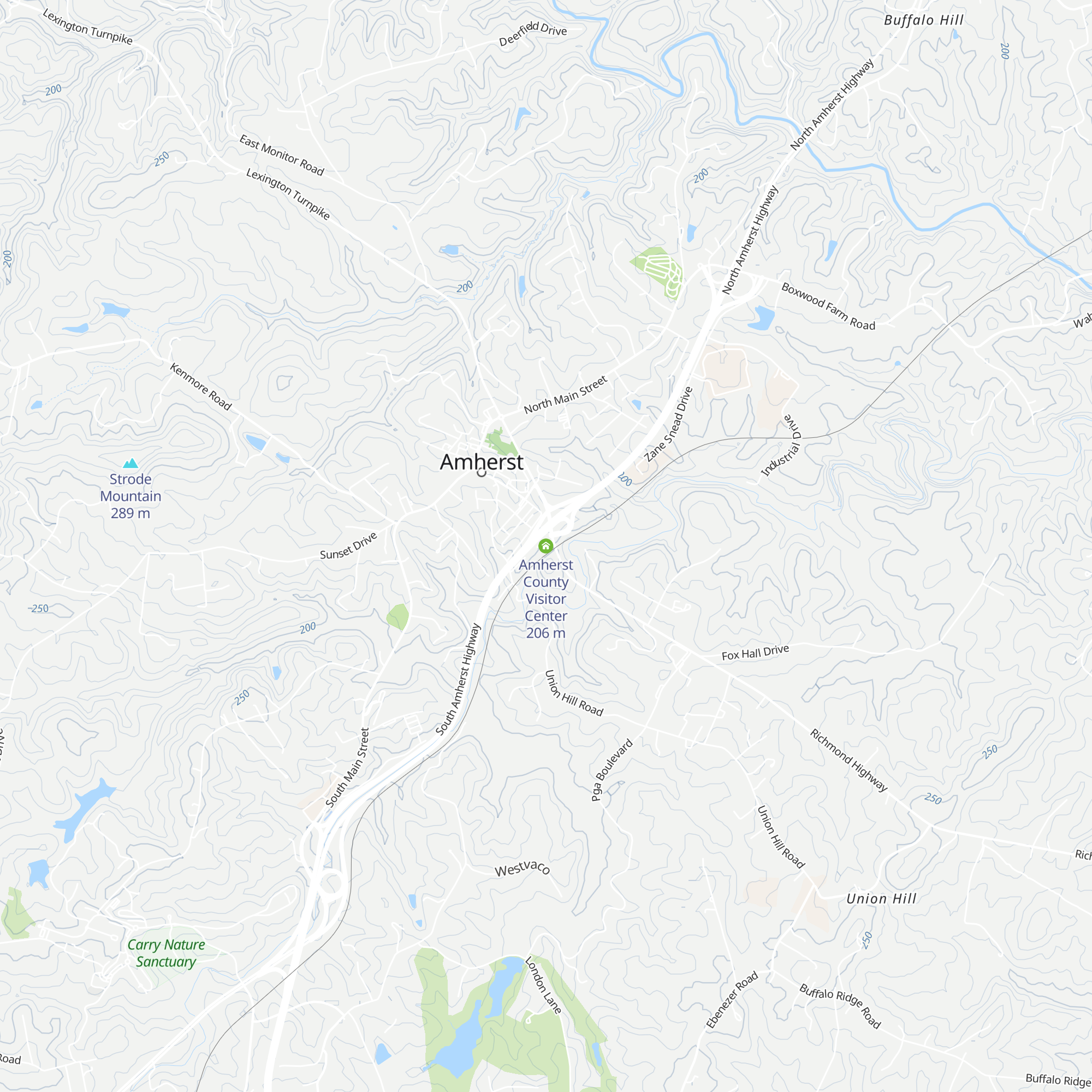 Amherst County Visitor Center map