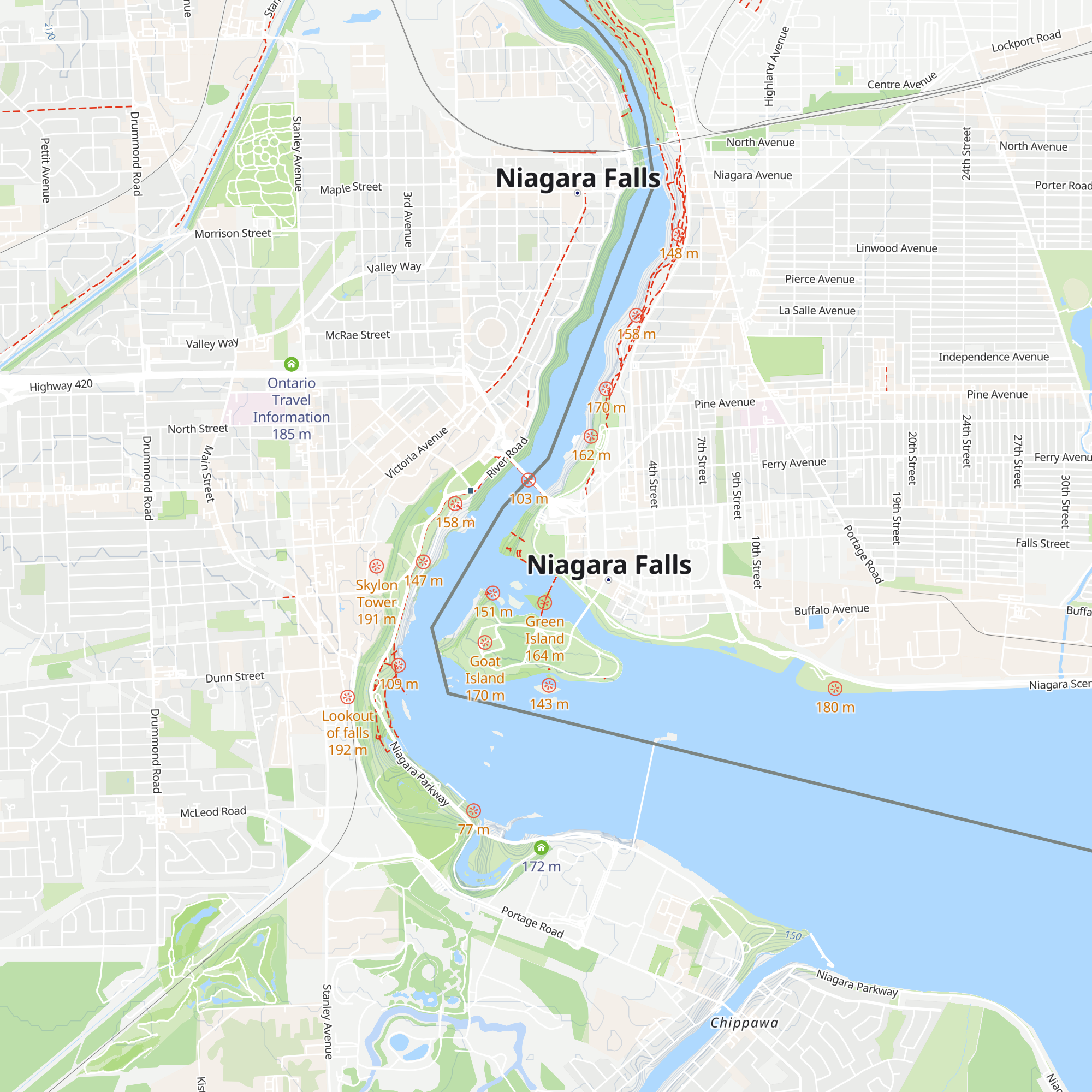 Niagara Falls State Park Welcome Center map