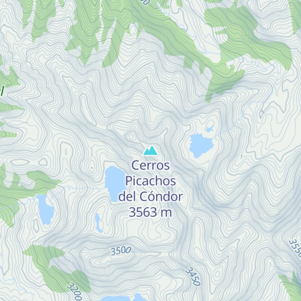 Map of Cerros Picachos del Cóndor