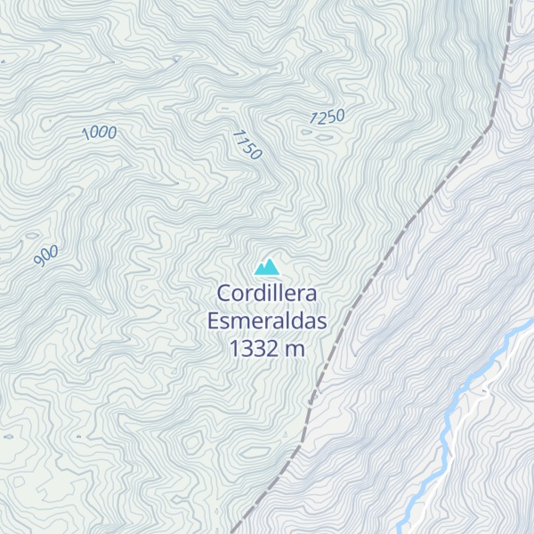 Map of Cordillera Esmeraldas