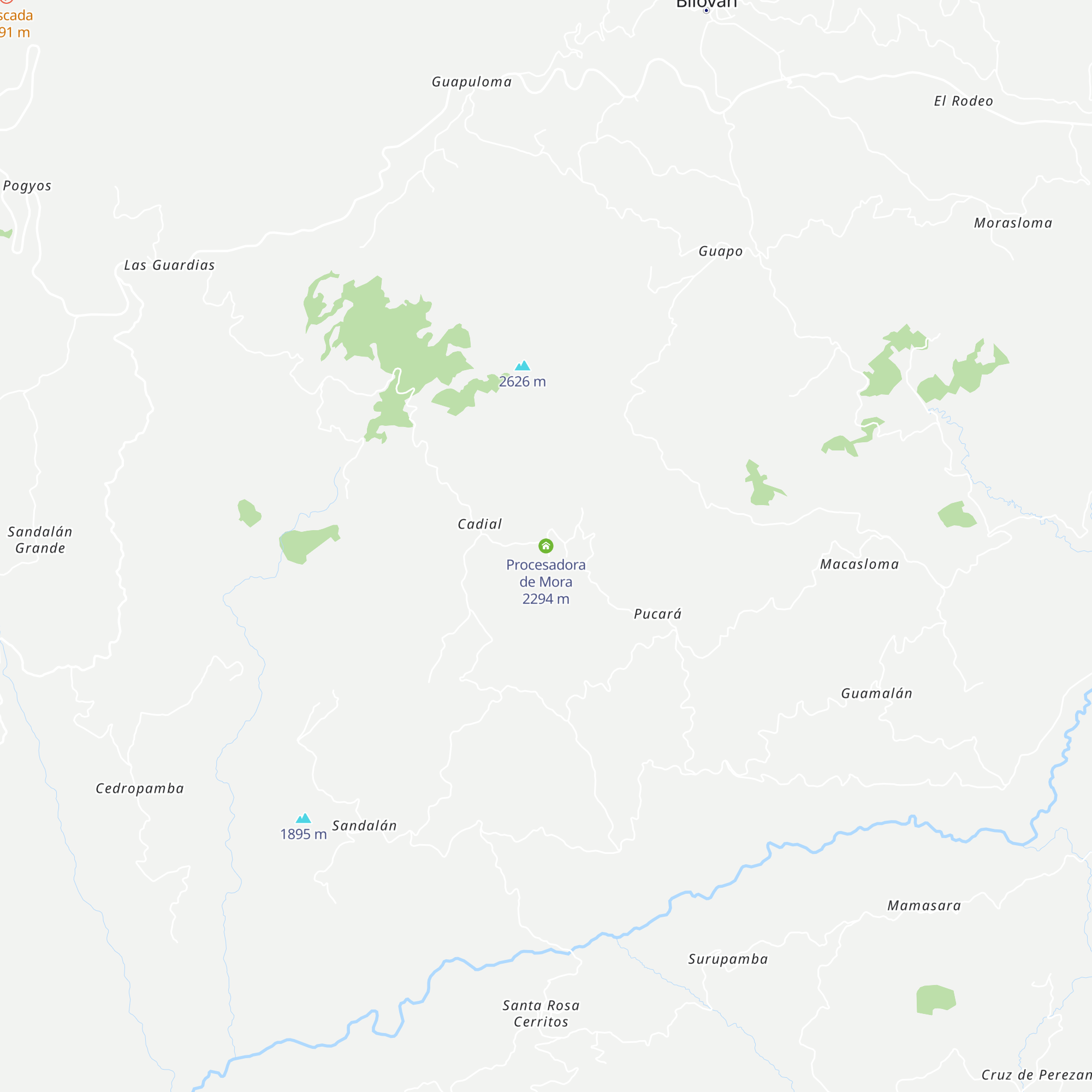 Procesadora de Mora map